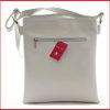 VIA55 dupla rekeszes női keresztpántos táska, rostbőr, fehér-rózsaszín olaszbortaskak-hu c