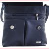 VIA55 elegáns női keresztpántos áthajtós táska, rostbőr, kék olaszbortaskak-hu d