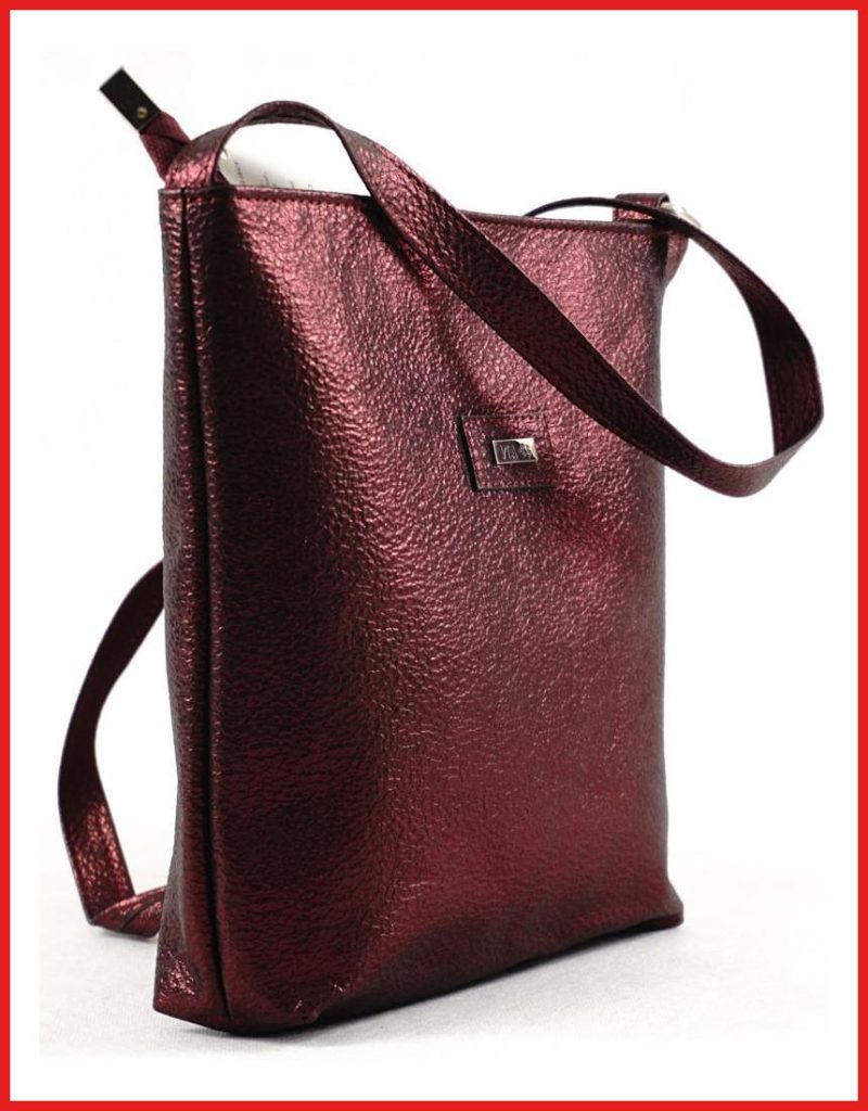 VIA55 női egyszerű női keresztpántos táska, rostbőr, vörös olaszbortaskak-hu b