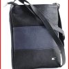 VIA55 női keresztpántos táska 3 sávval, rostbőr, sötétkék olaszbortaskak-hu c