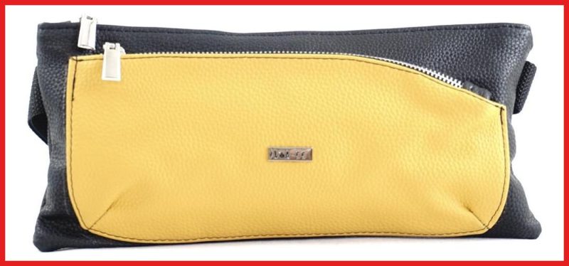 VIA55 női keresztpántos táska széles fazonban, rostbőr, sárga olaszbortaskak.hu a