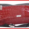 VIA55 női keresztpántos táska széles fazonban, rostbőr, vörös olaszbortaskak-hu b