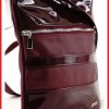 VIA55 sávos női keresztpántos táska, rostbőr, burgundivörös olaszbortaskak-hu b