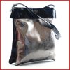 VIA55 dupla rekeszes női keresztpántos táska, rostbőr, bronz olaszbortaskak-hu b