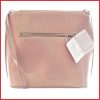 VIA55 elegáns női kis keresztpántos táska merev fazonban, rostbőr, rózsaszín olaszbortaskak-hu c