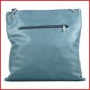 VIA55 női keresztpántos táska díszcsomóval, rostbőr, zöld olaszbortaskak-hu c