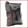 VIA55 női keresztpántos táska ferde zsebbel, rostbőr, ezüst olaszbortaskak-hu b