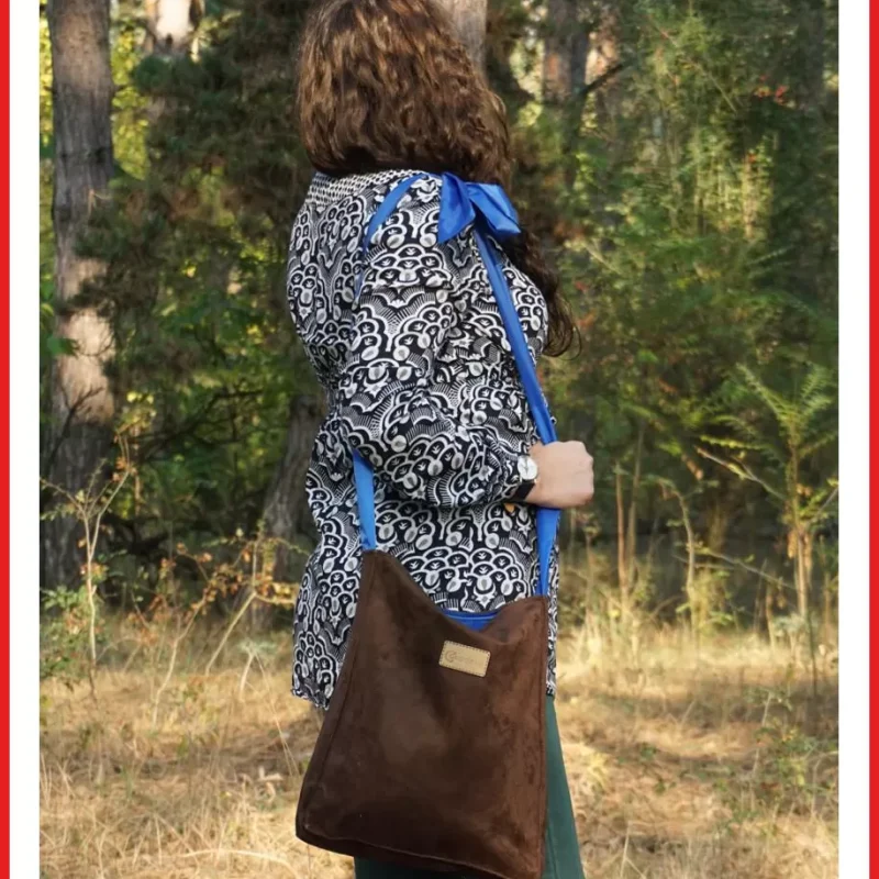 Női válltáska, állítható vállpánttal, barna, vegán bőr olaszbortaskak-hu 3