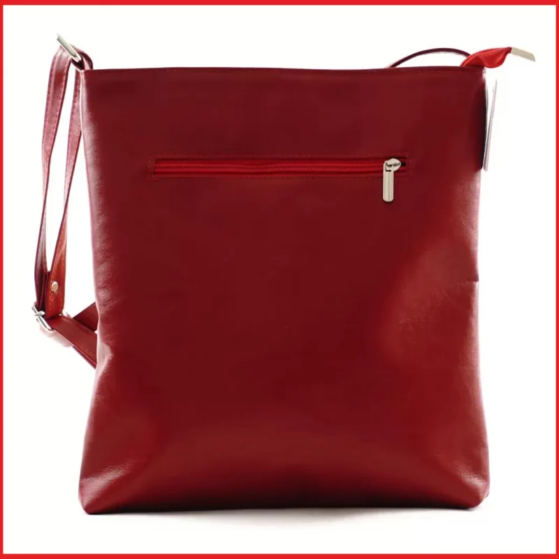 VIA55 elegáns női keresztpántos táska alul 2 sávval, rostbőr, ezüst olaszbortaskak-hu 3