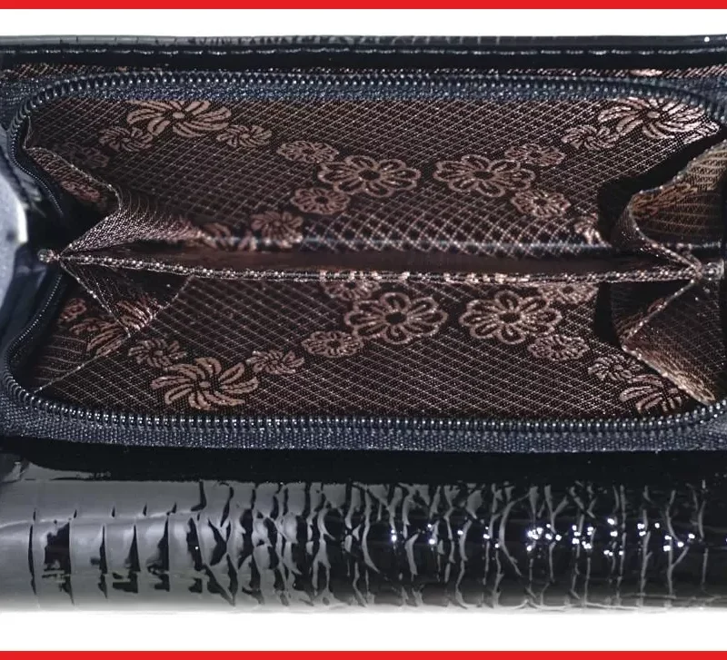 VIA55 női pénztárca, rövid fazon, bőr, fekete olaszbortaskak-hu 4